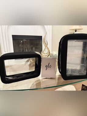 Black Clear Travel Cosmetic Bag Set - Two Sizes